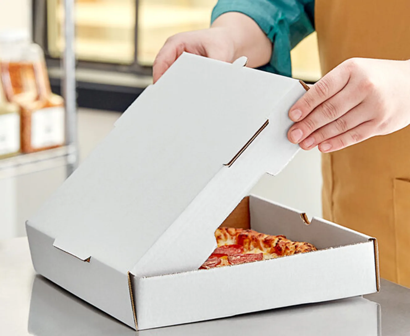 Materialet i den skräddarsydda pizzalådan.